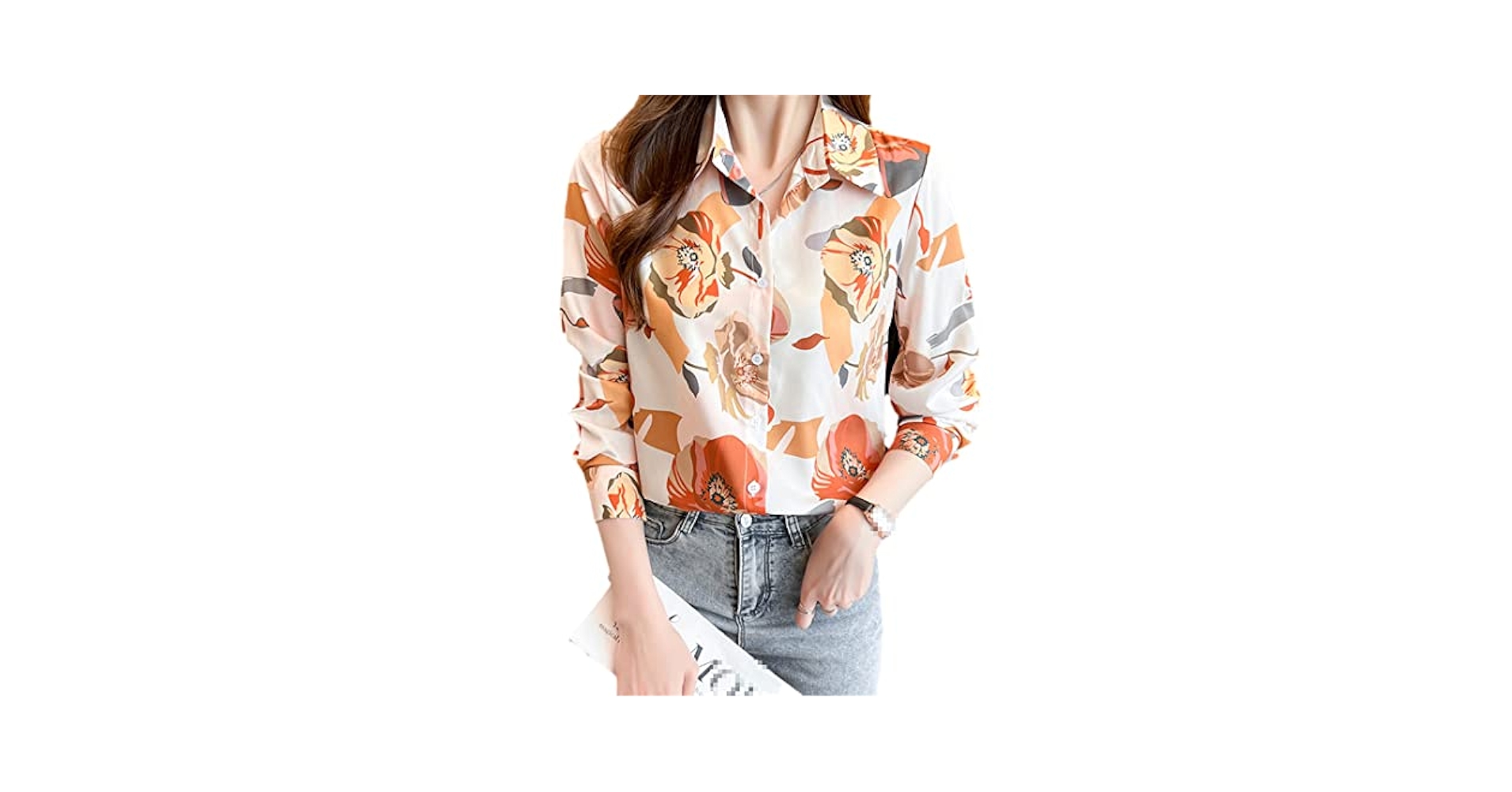 Elegant Floral Printing Ladies Shirts Women's Blouses Spring